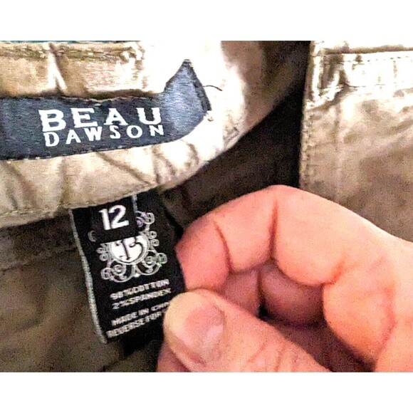 Beau Dawson women's tan size 12 capris preowned - Picture 6 of 6